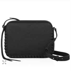All Saints Elegant Black Leather Crossbody Bag